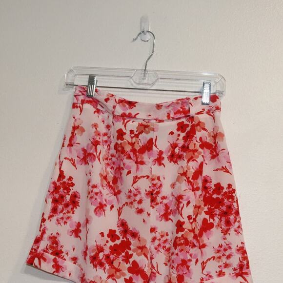Asos Pink Floral High Waist Shorts Sz 4 - Picture 5 of 8